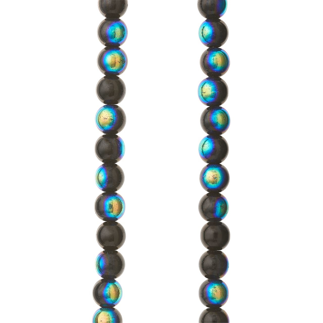 12 Pack: Black Aurora Borealis Faceted Glass Round Beads, 8mm by Bead Landing™